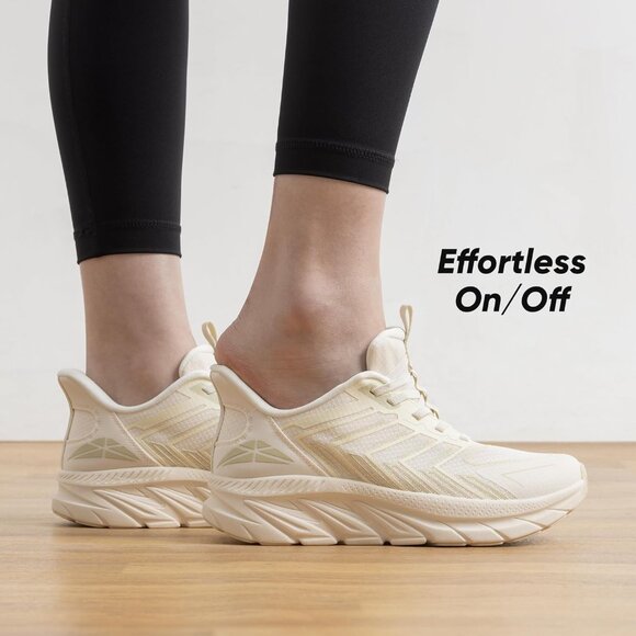 Women's Ivory Walking Shoes Comfort Breathable Non-Slip Gym Training Sneaker - Picture 2 of 8